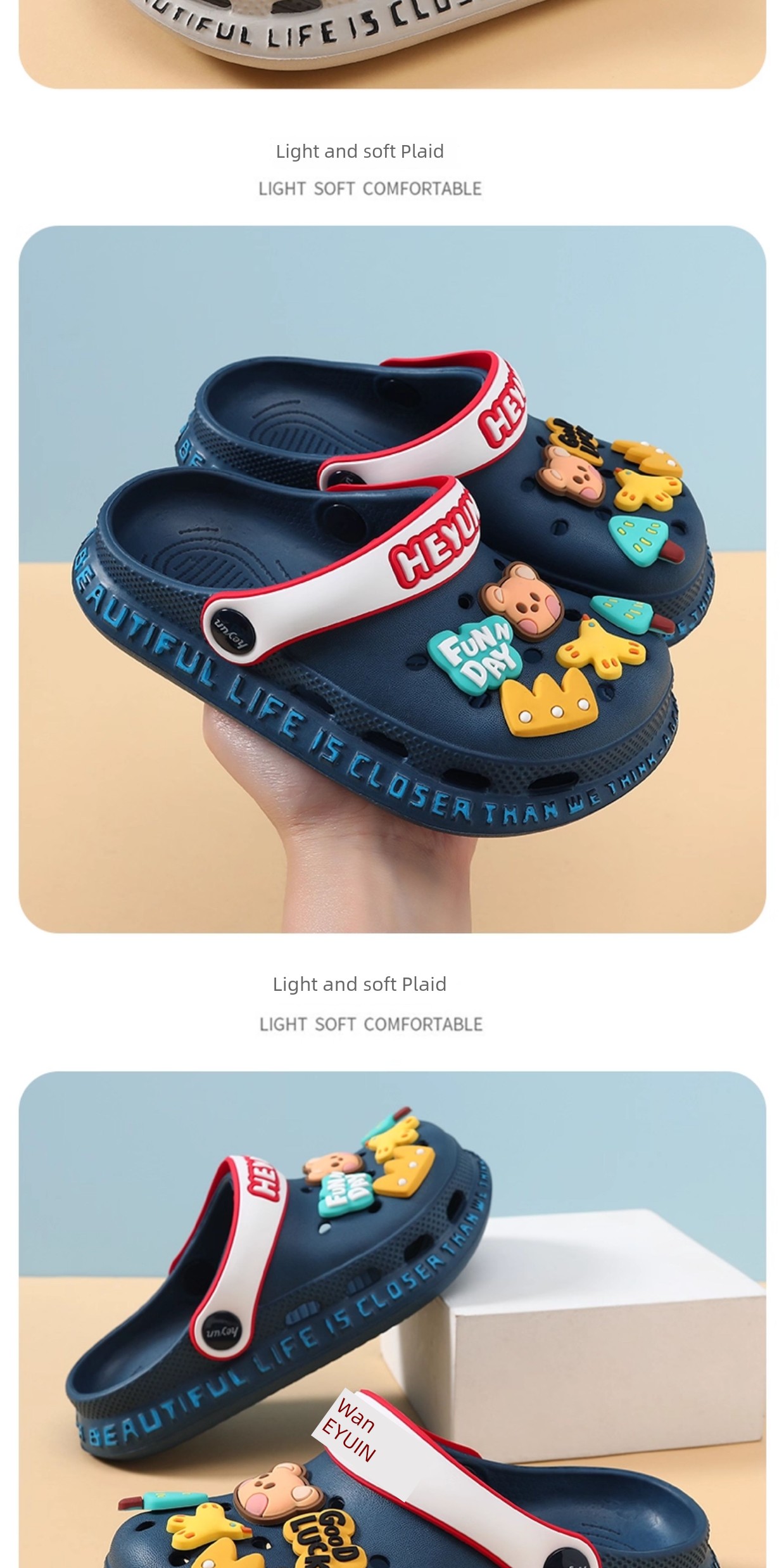 Boys Sandals Children's Hole Shoes Outdoor Non-Slip Bear Girls' Slippers Child Baby Closed Toe Summer Children's — 14