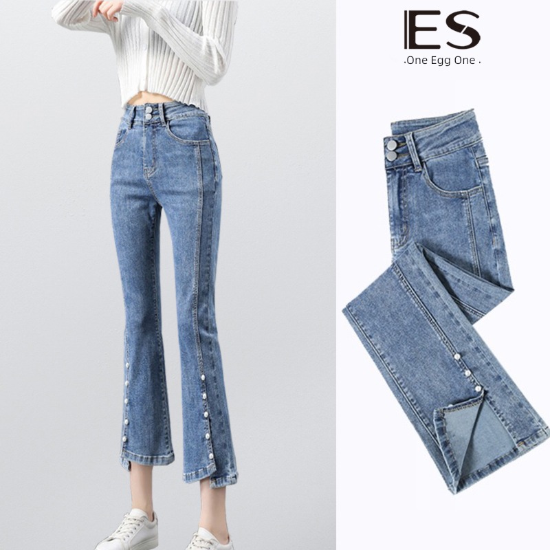 Egger horn Nine points Fork spring and autumn High waist Jeans