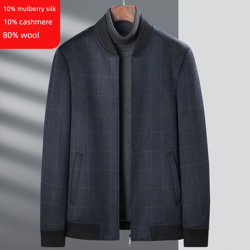 Autumn and winter have cash less than that is registered in the accounts Baseball collar business affairs lattice loose coat Jacket