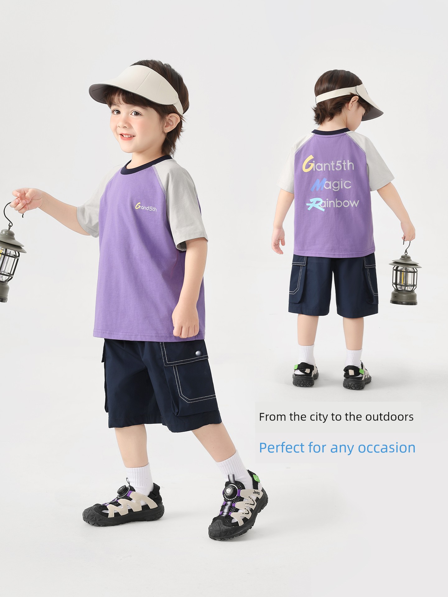[Clearance Short Sleeve T-Shirt Collection 101-2020] Right-Ou Boys' Pure Cotton Short Sleeve T-Shirt Summer Thin Style Trendy Top — 4