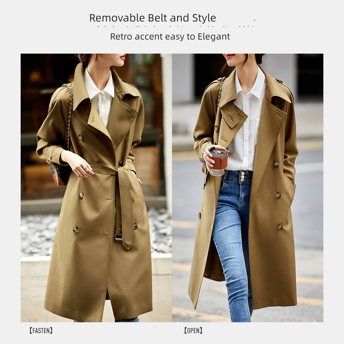 Chantubila Advanced sense Medium and long term Close your waist Windbreaker