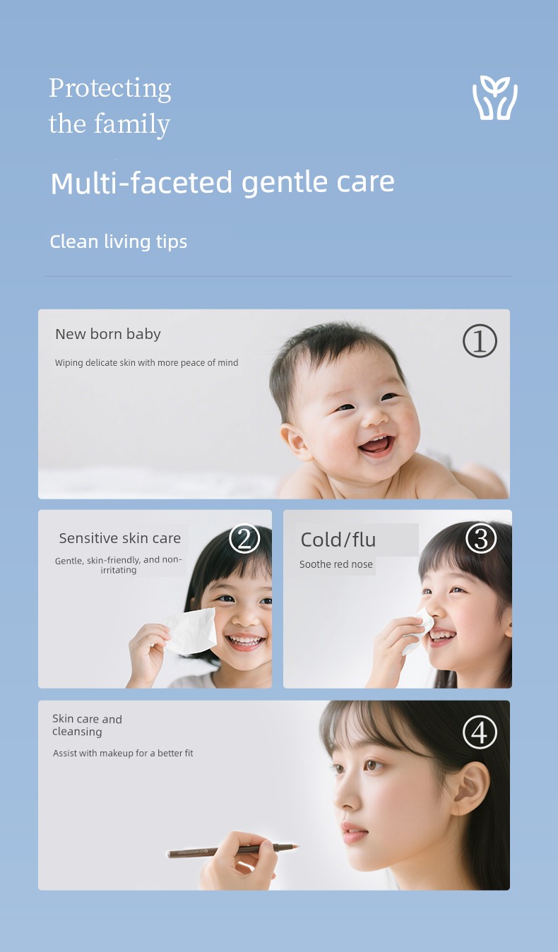 Plant-Based Cloud Soft Towel Cream Paper, Specially Designed for Newborns, Moisturizing Soft Tissue, Baby Facial Tissue, Ultra-Soft Tissue Paper — 14