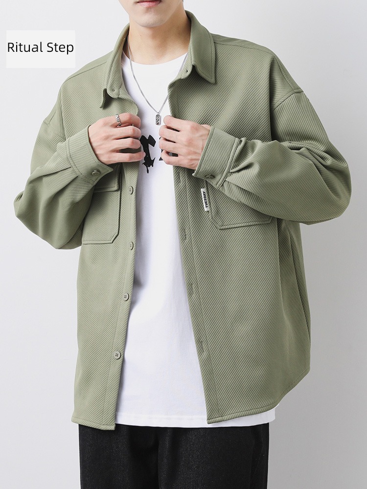 Lapel ins Chaopai style Long sleeve shirt work clothes