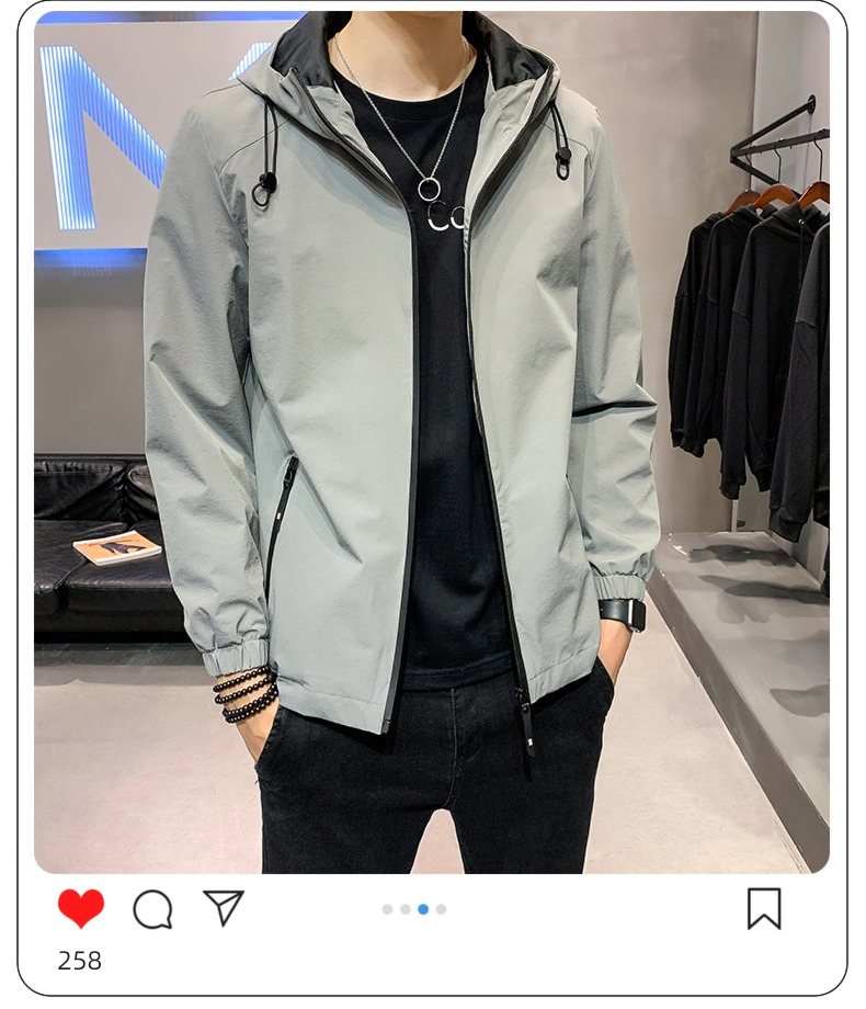 Chaopai Plush thickening winter Autumn clothes Hooded loose coat