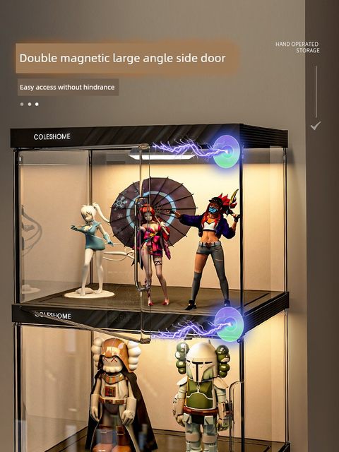 手办展示柜积木玩具透明置物架适用乐高家用高达模型收纳陈列盒子