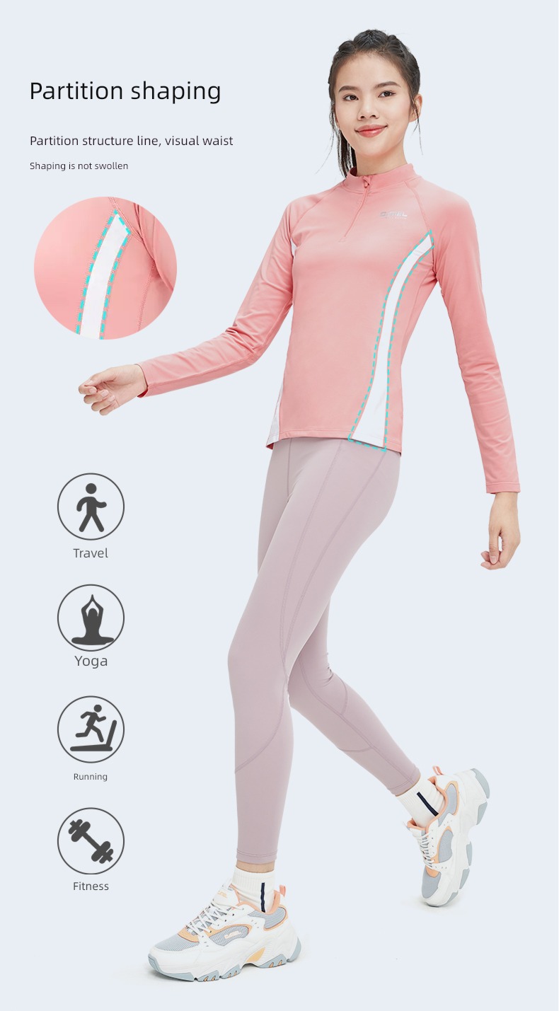 camel female autumn Long sleeve Quick drying shirt Fitness wear