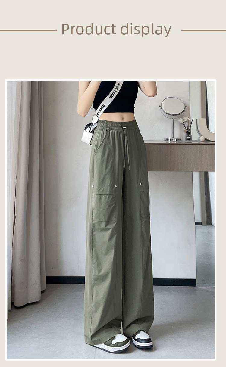 Girls' Summer Cargo Pants Thin Style 2026 New Model Big Girl Casual Pants Youth Straight-Leg Pants Summer Fashion — 8