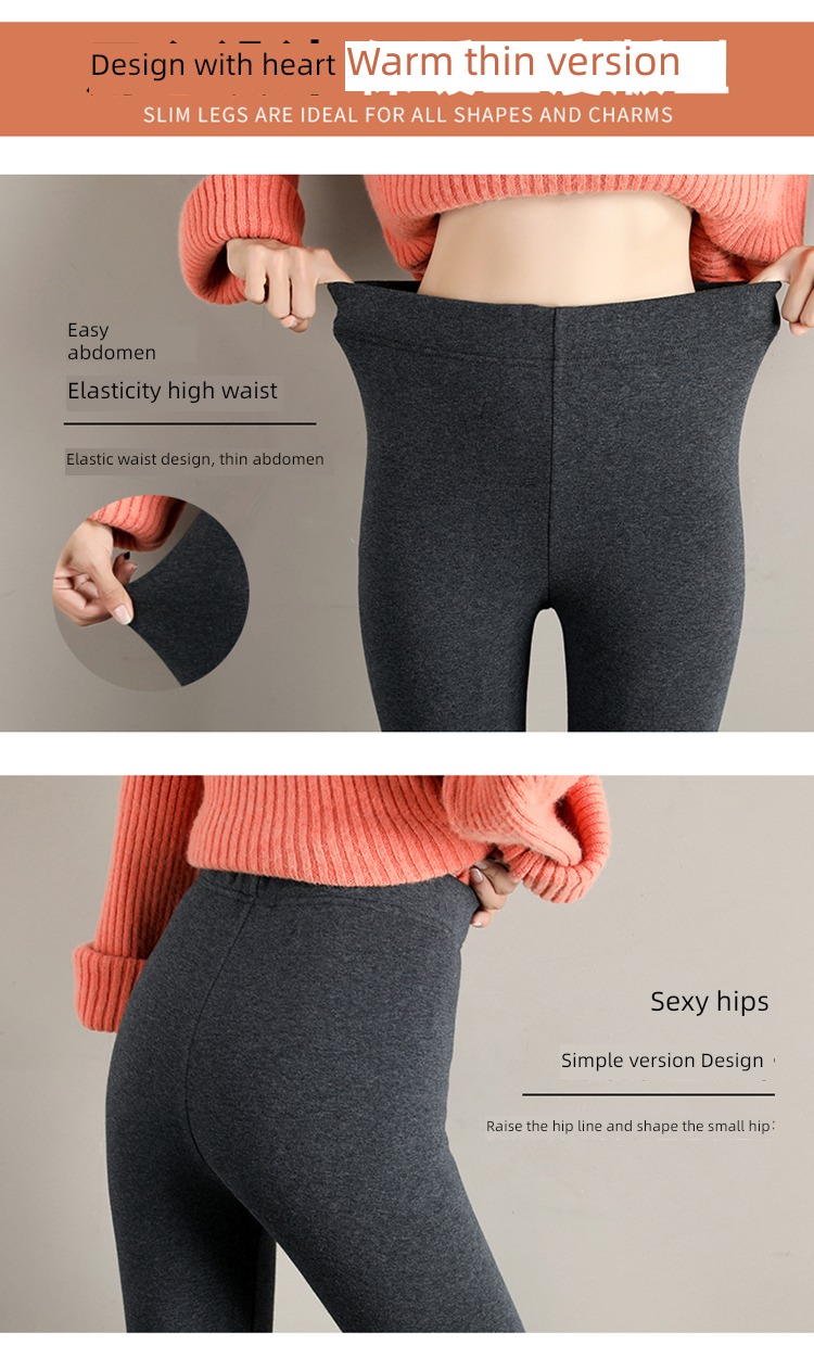 ma'am pure cotton Self-cultivation Show thin Step on one's feet Plush Leggings