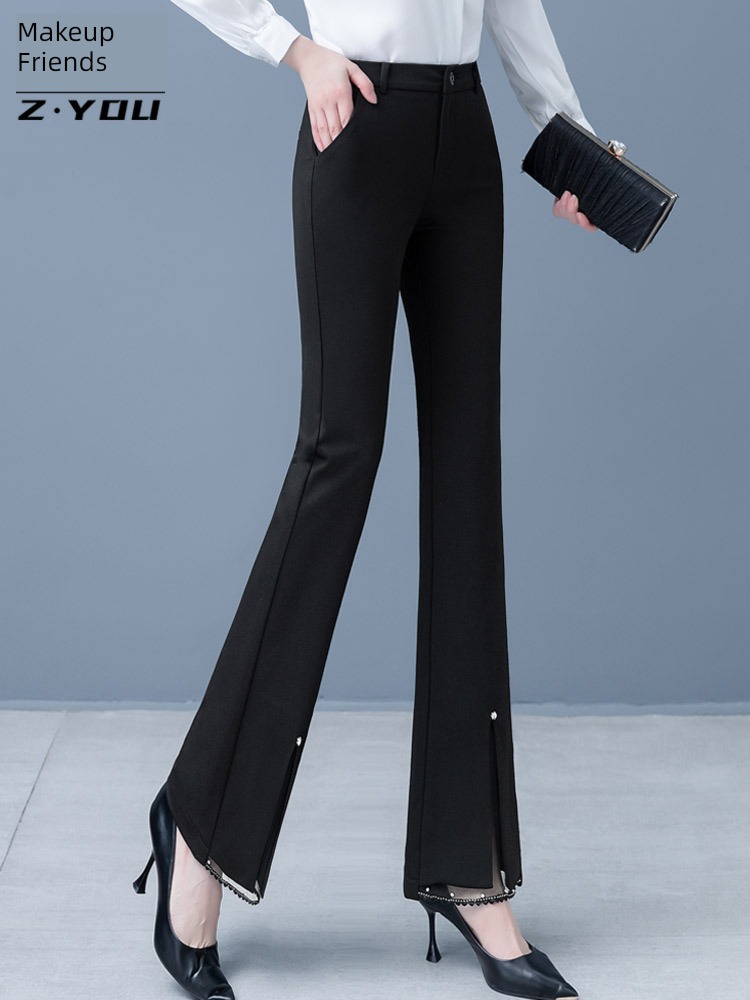 Narrow version Women lesbian  Hot money fashion Flared trousers