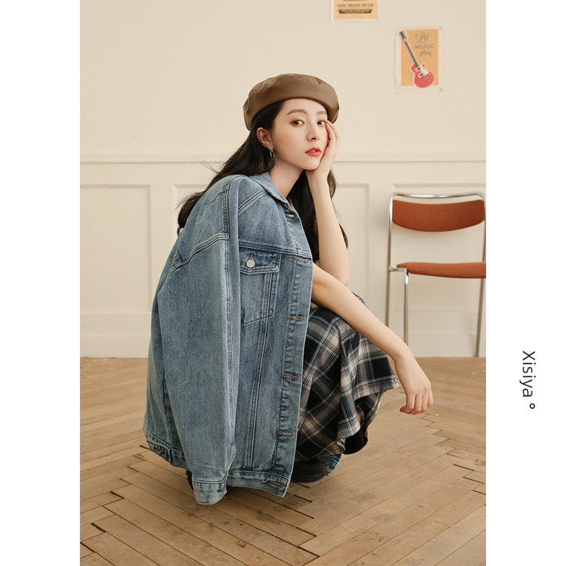 2022ins spring and autumn BF wind schoolgirl Jeans