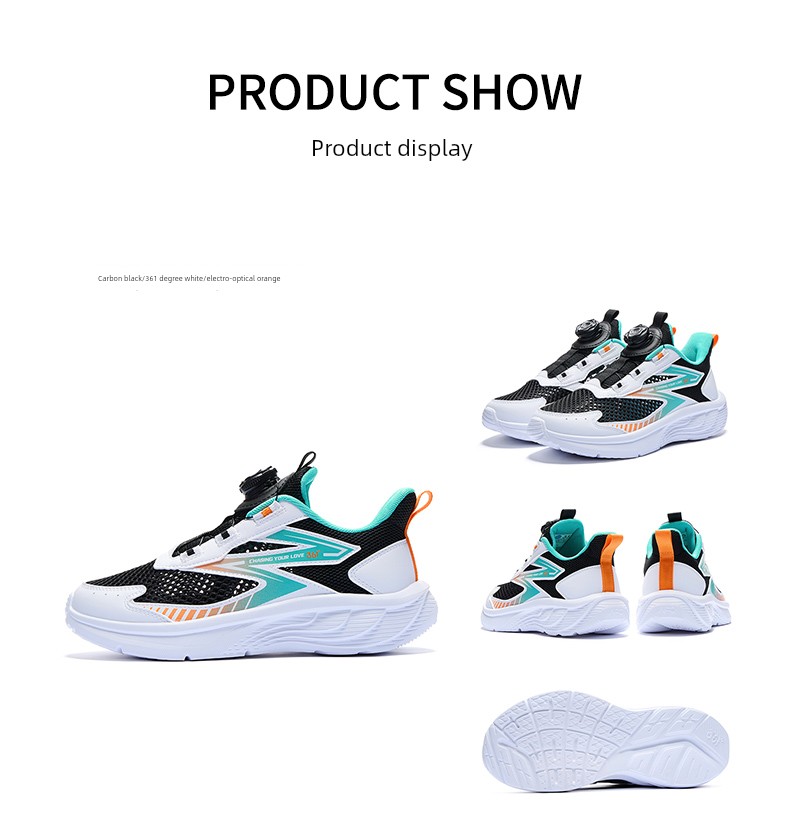 361 Degree Kidsren's Shoes, Kidsren's Running Shoes, Summer New Style Breathable Large Mesh Boys' Shoes, Youth Boys' Sports Shoes — 42