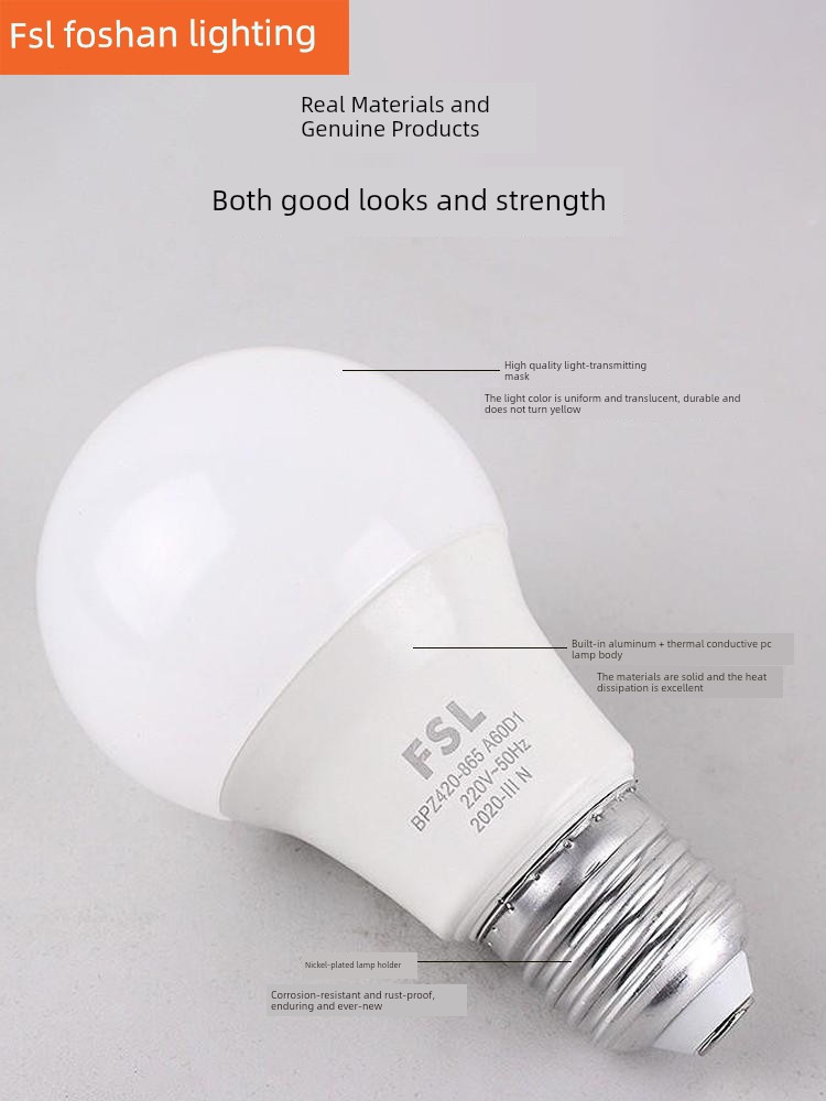 Foshan Lighting Led Light Bulb Energy-Saving Light Bulb Super Bright Household Lighting E27 Screw Base Bulb Old-Fashioned B22 Bayonet