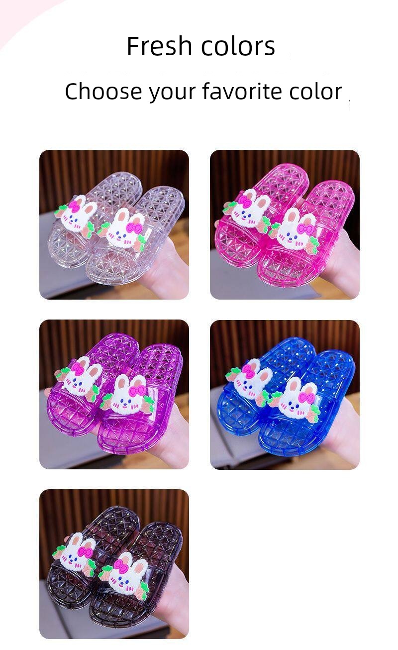 Parent-Child Children's Crystal Girls' Sandals, Non-Smelly, Non-Slip, Cute, Soft-Soled, Suitable for Indoor and Outdoor Use, Transparent Beach Sandals — 10
