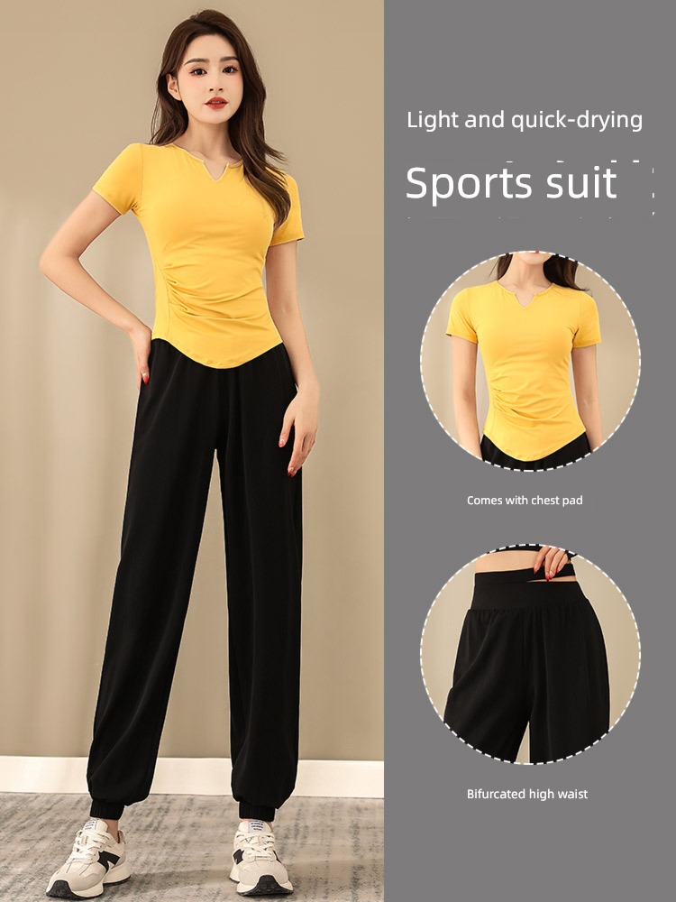 outdoors quick-drying Bodybuilding Yoga clothes suit motion trousers