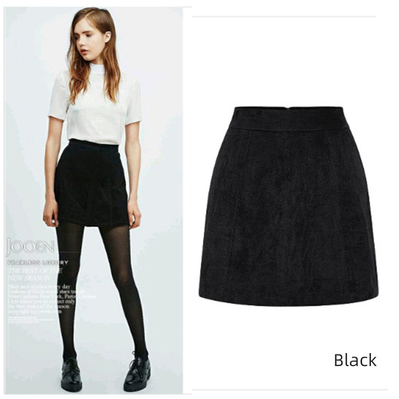 literature Retro Suede Size code Half body skirt