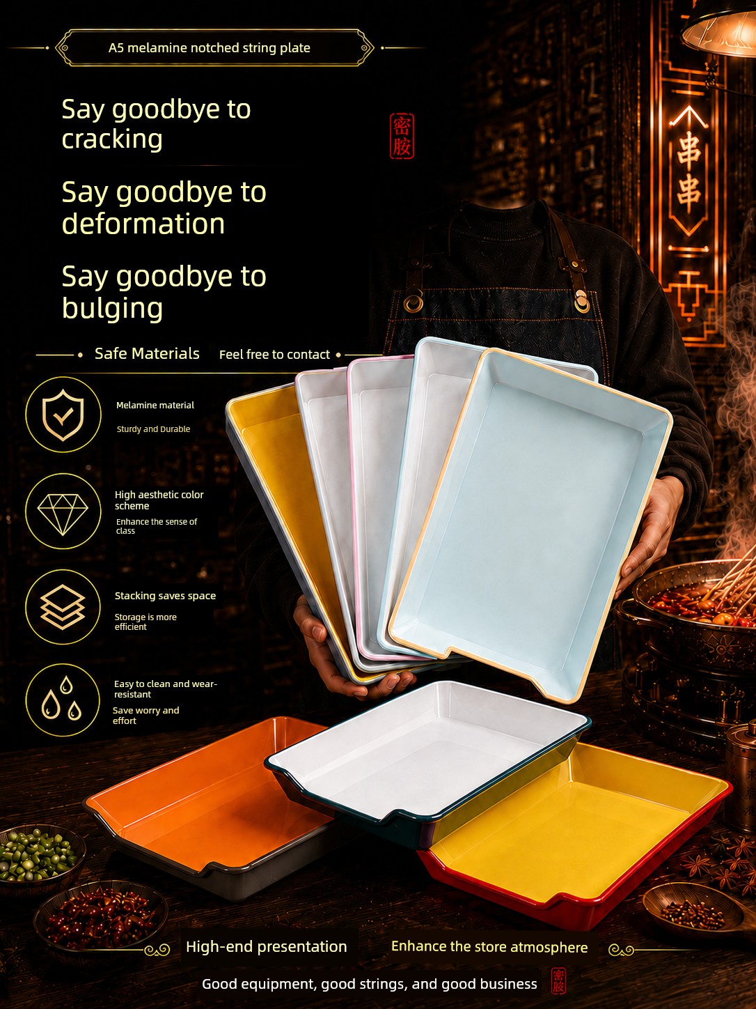 Hot Pot Good Smell Stick Commercial Barbecue Shop Display Cabinet Plate
