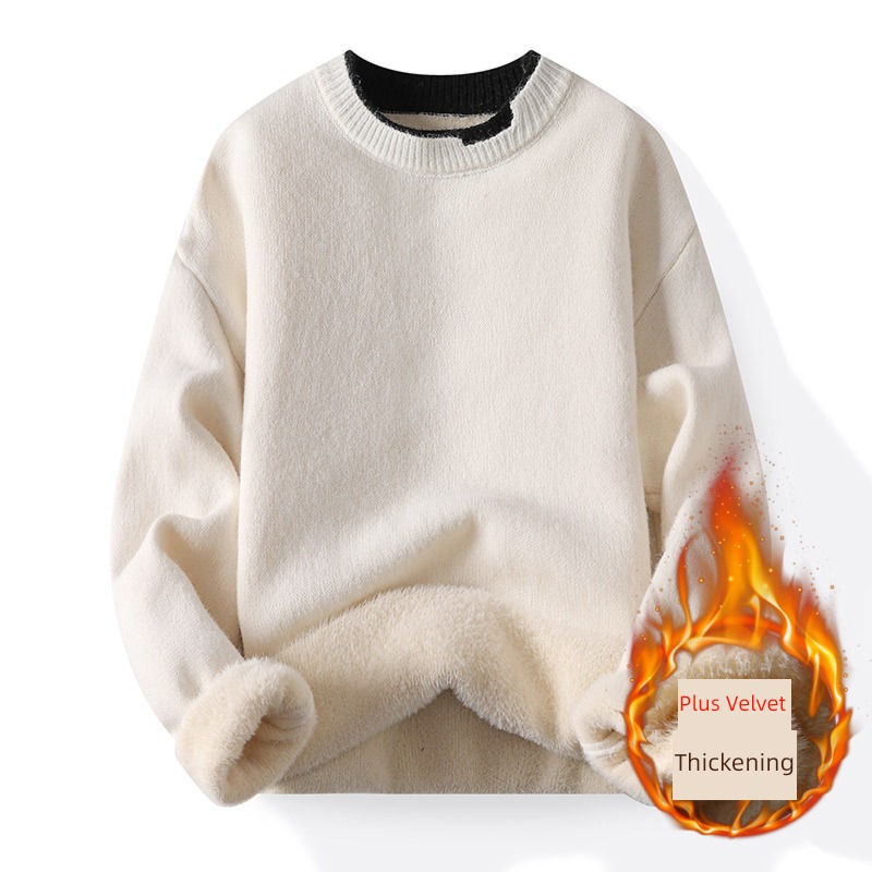 Plush thickening keep warm Undershirt man sweater