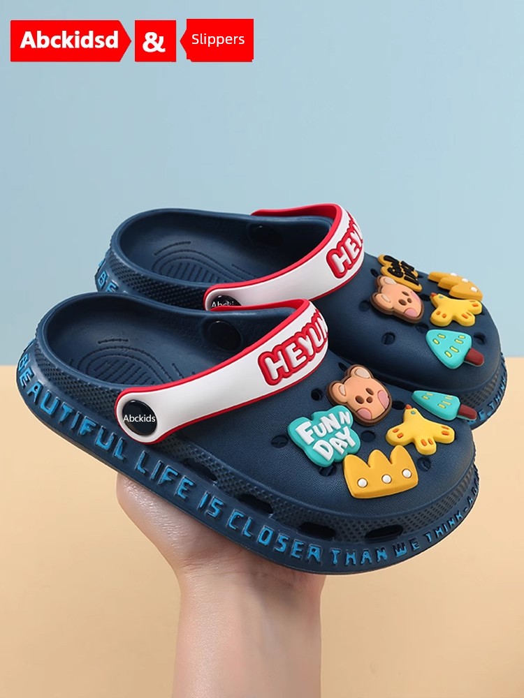 Boys Sandals Children's Hole Shoes Outdoor Non-Slip Bear Girls' Slippers Child Baby Closed Toe Summer Children's