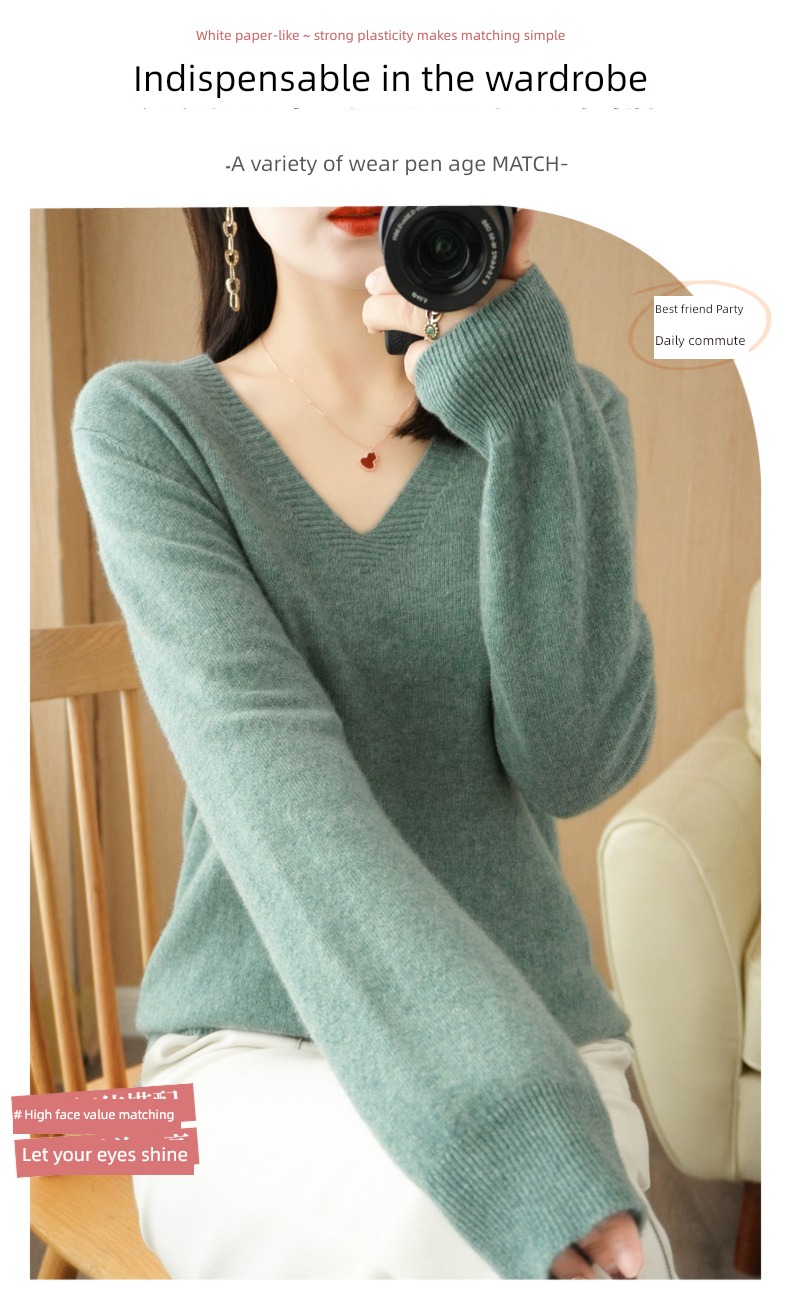 Women Core spun yarn V-collar routine Self-cultivation Lay a foundation Condom