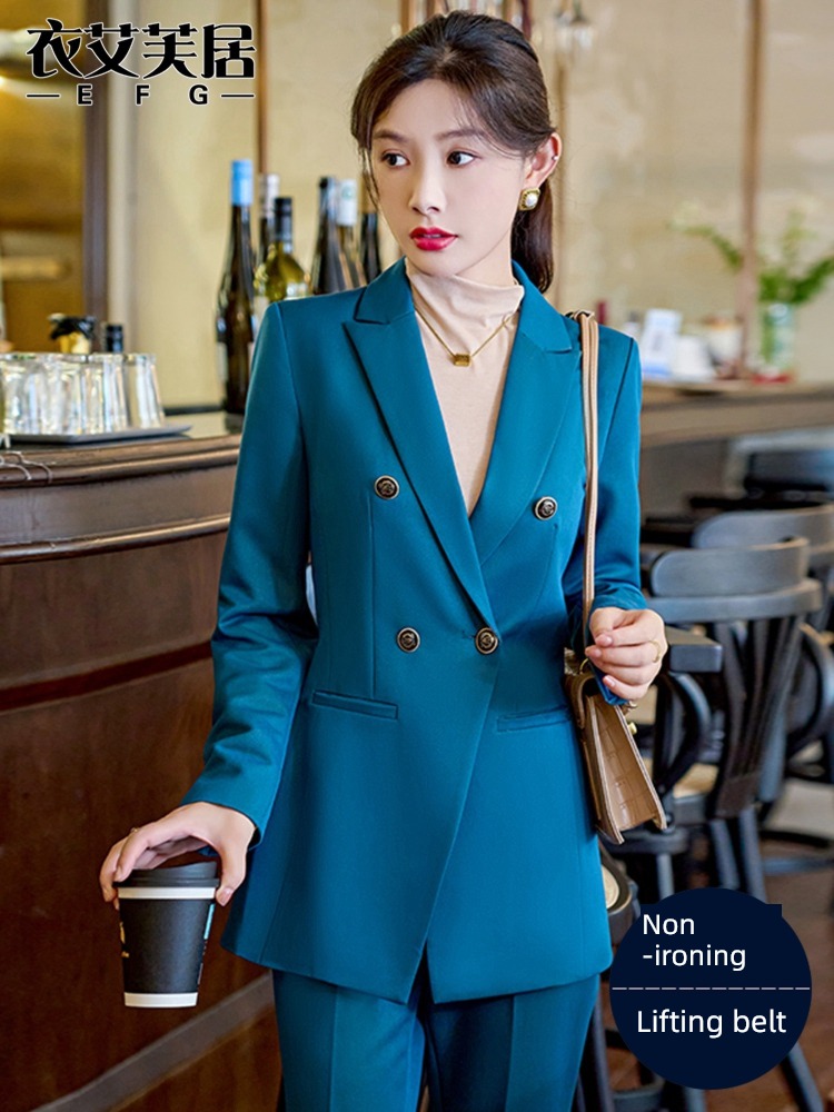 occupation Suit female 2022 new pattern Autumn and winter commute temperament college student interview ma'am formal wear coverall