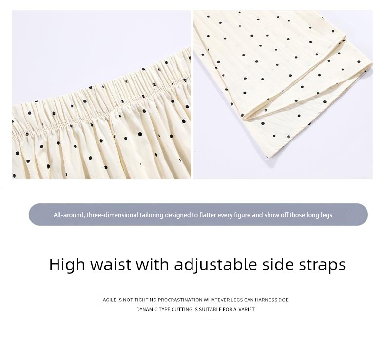 Maternity Pants for Summer, Thin Style for Outerwear, 2026 New Model, Polka Dot Skirt-Pants for Pregnant Women, No Belly Support, Drawstring Wide-Leg — 9