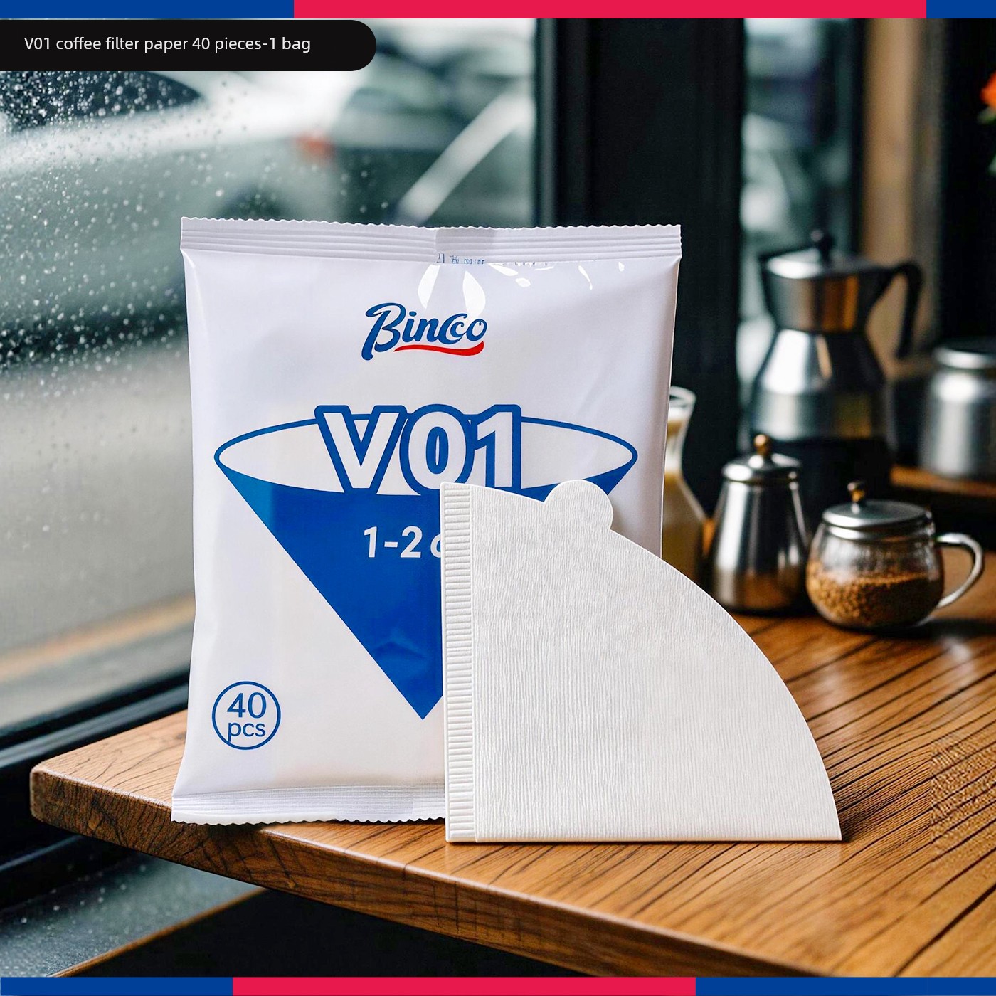 Bincoo Coffee Filter Paper V-Shaped Hand-Brewed Coffee Filter Paper V01 V02 Drip-Type Wood Pulp Filter Paper
