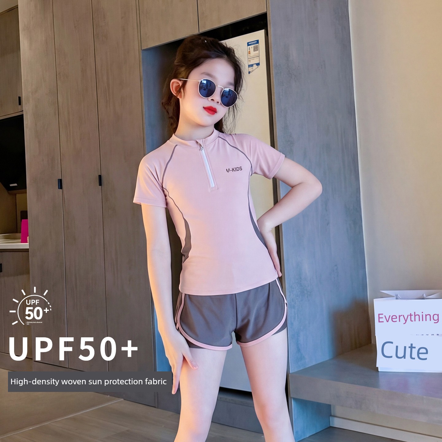 Girls' Two-Piece Swimsuit for Older Children, 2026 Summer New Model, Quick-Dry Professional Training Swimwear for Kids — 1