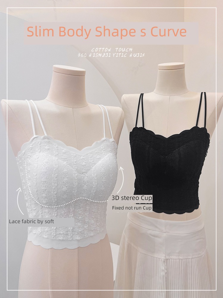 Beautiful back female Lace Bras one Wear out camisole vest