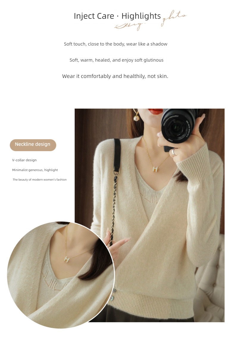 overlapping wool spring and autumn Thin money Outside knitting Cardigan