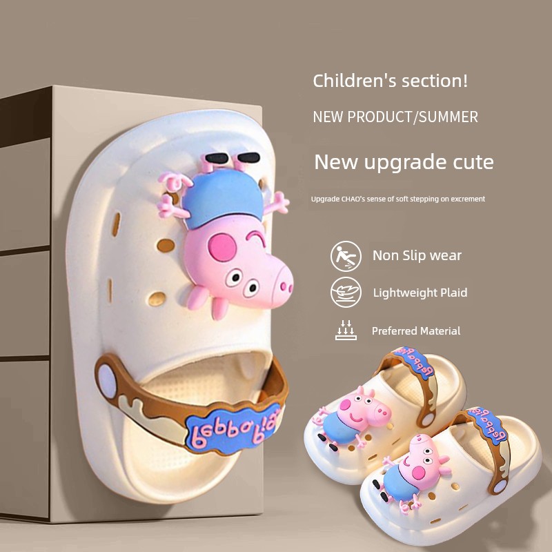 Peppa Pig Official Cartoon Slippers for Children Summer 2026 Home Bath Non-Slip Baby Outdoor Soft Sole Clogs — 4