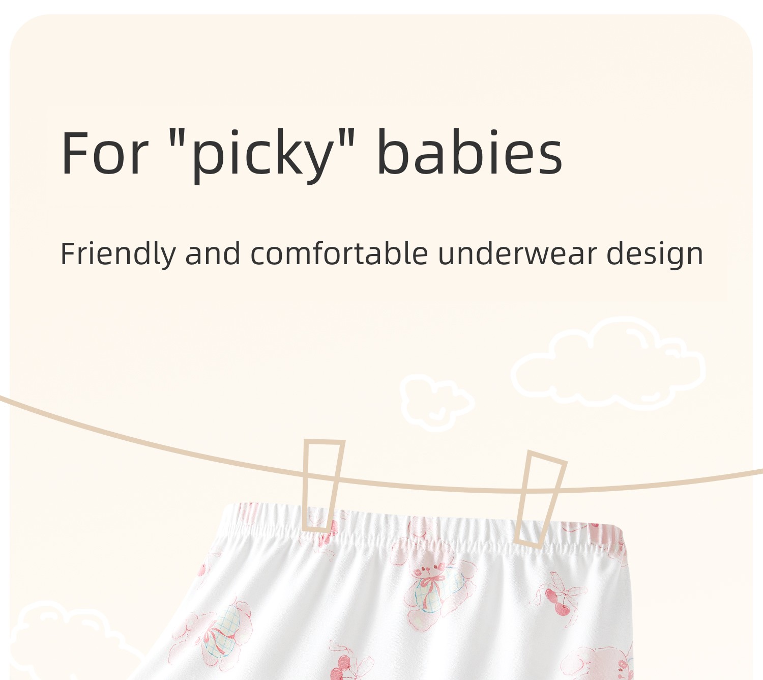 Girls' Underwear, Children's Pure Cotton, All-Cotton Crotch, Baby Girl Type A, Four-Corner Style, for Little Girls Aged 2, Non-Binding on the Bottom — 3