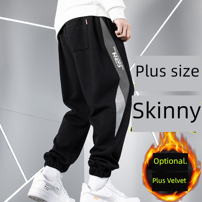 Jin Zhuang Fat guy Sports pants easy Tie one's feet Guard Big size Cease