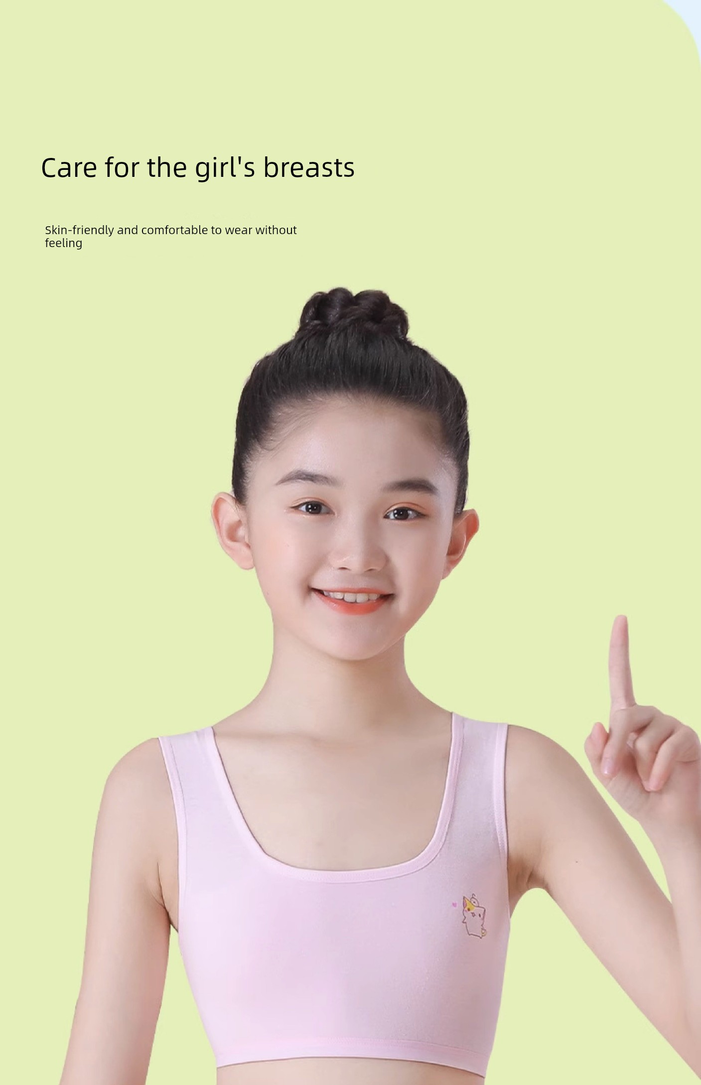 Pure Cotton Girls' Underwear for the First Stage of Development, Suitable for Elementary School Students Aged 7-12, Cotton Vest for Older Children and — 12