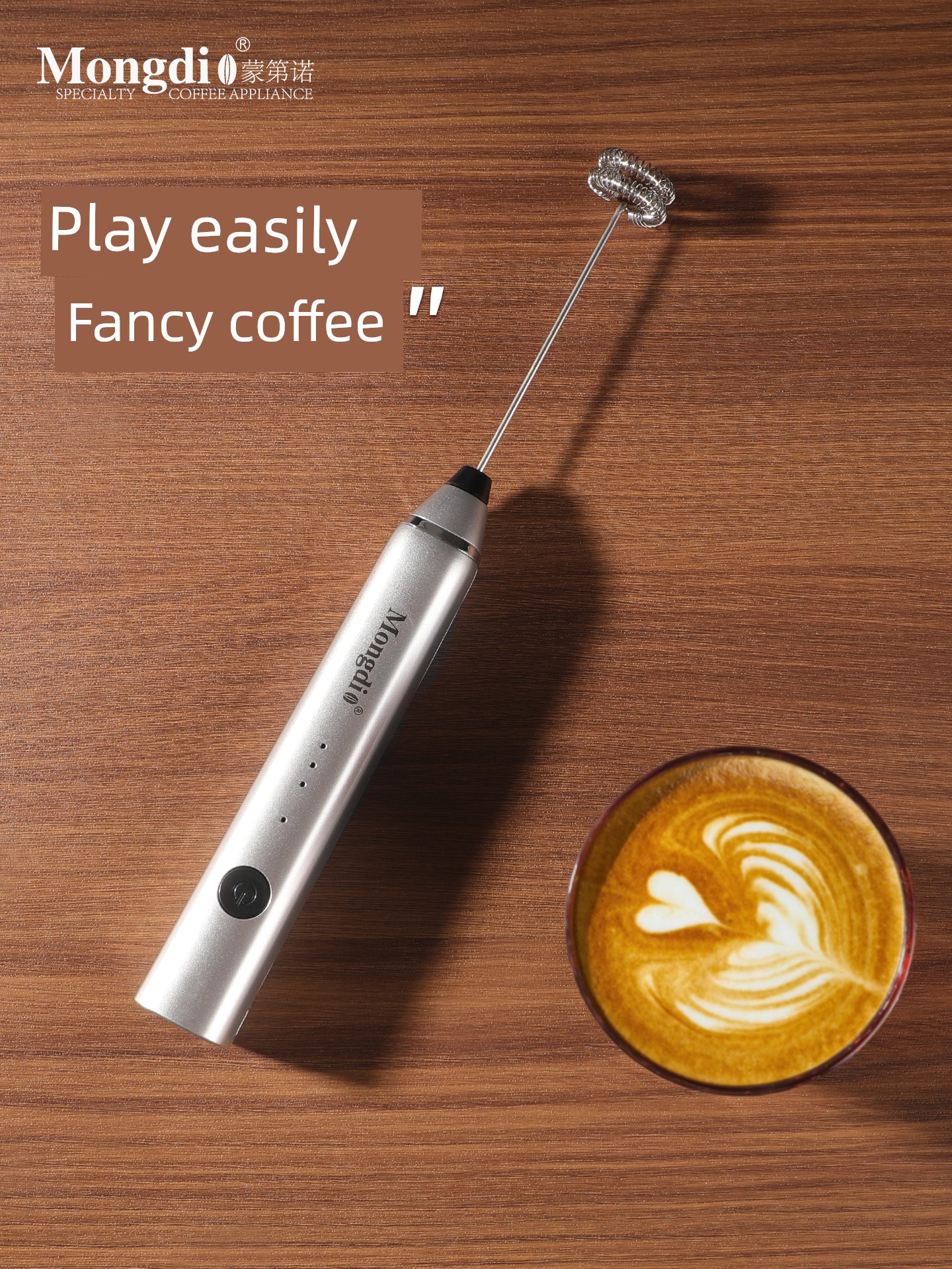 Mongdio Coffee Frother Electric Milk Frother For Home Handheld Blender Milk Stirring Rod Milk Frother
