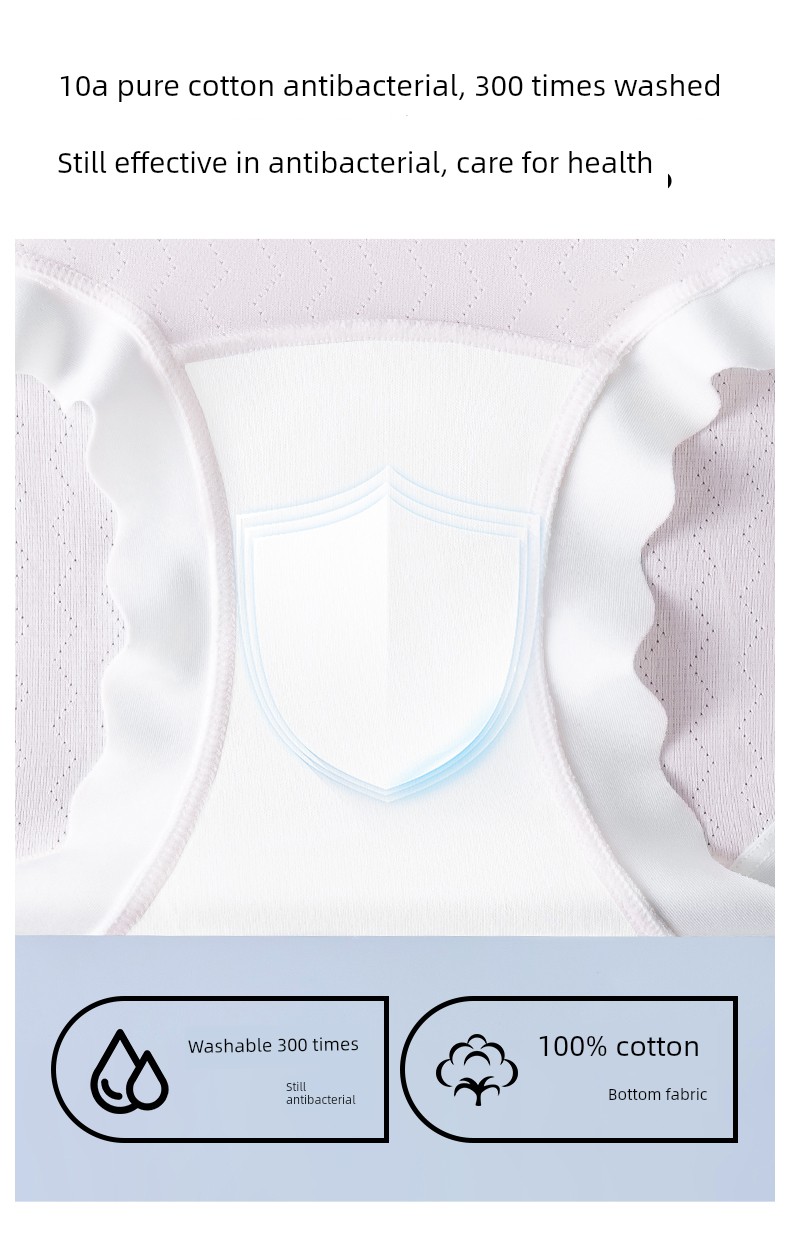 Catman Kidsren's Underwear for Girls and Babies, Category A, Summer Thin Style, for Middle and Large Kidsren in the Developmental Period, Antibacterial, — 12