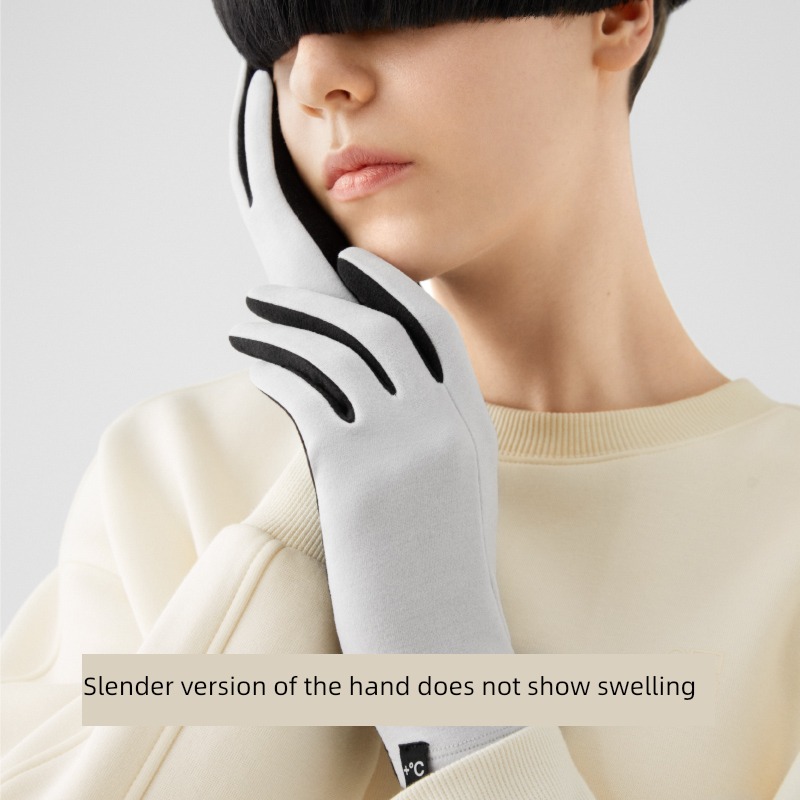 skiing Zhou Dongyu Same Internal heat Touch screen outdoors glove