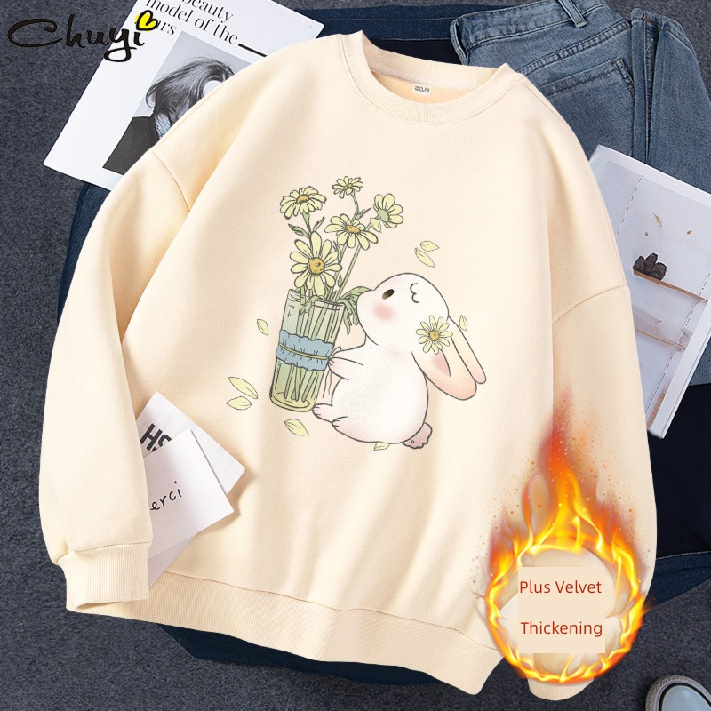 Fake two Women's money thickening Autumn and winter loose coat Sweater