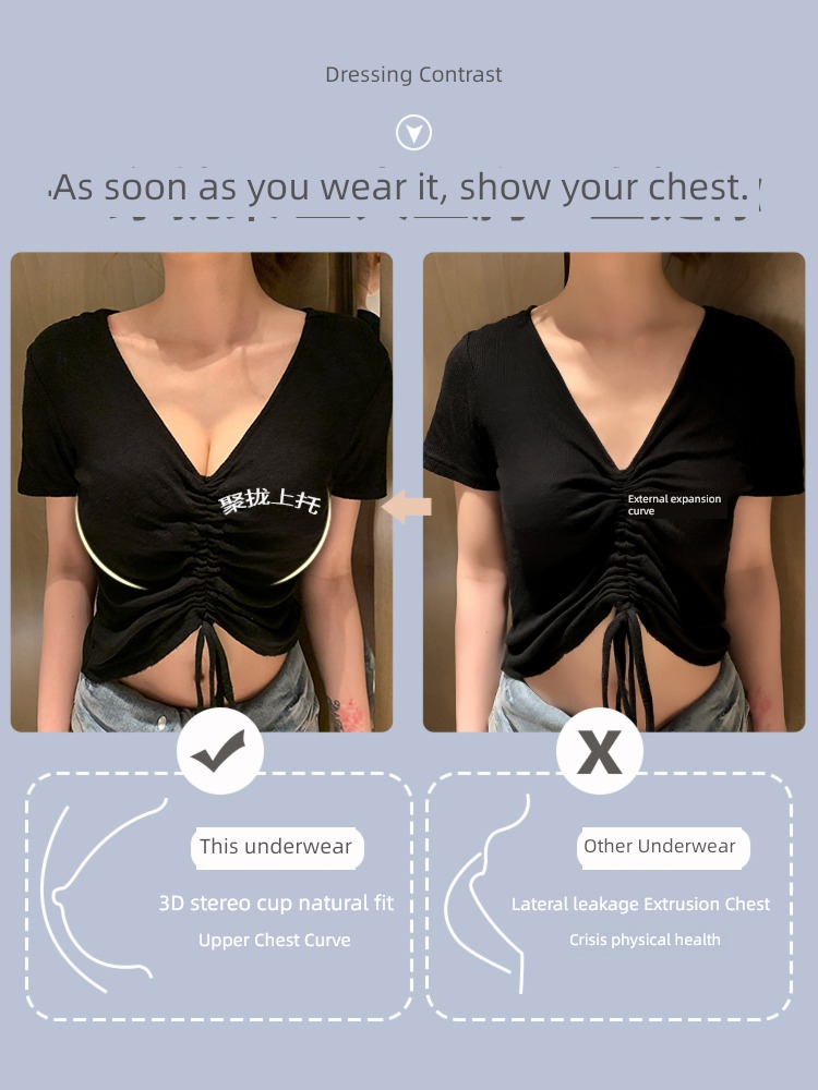 Small chest Gather together Wireless  girl suit Underwear