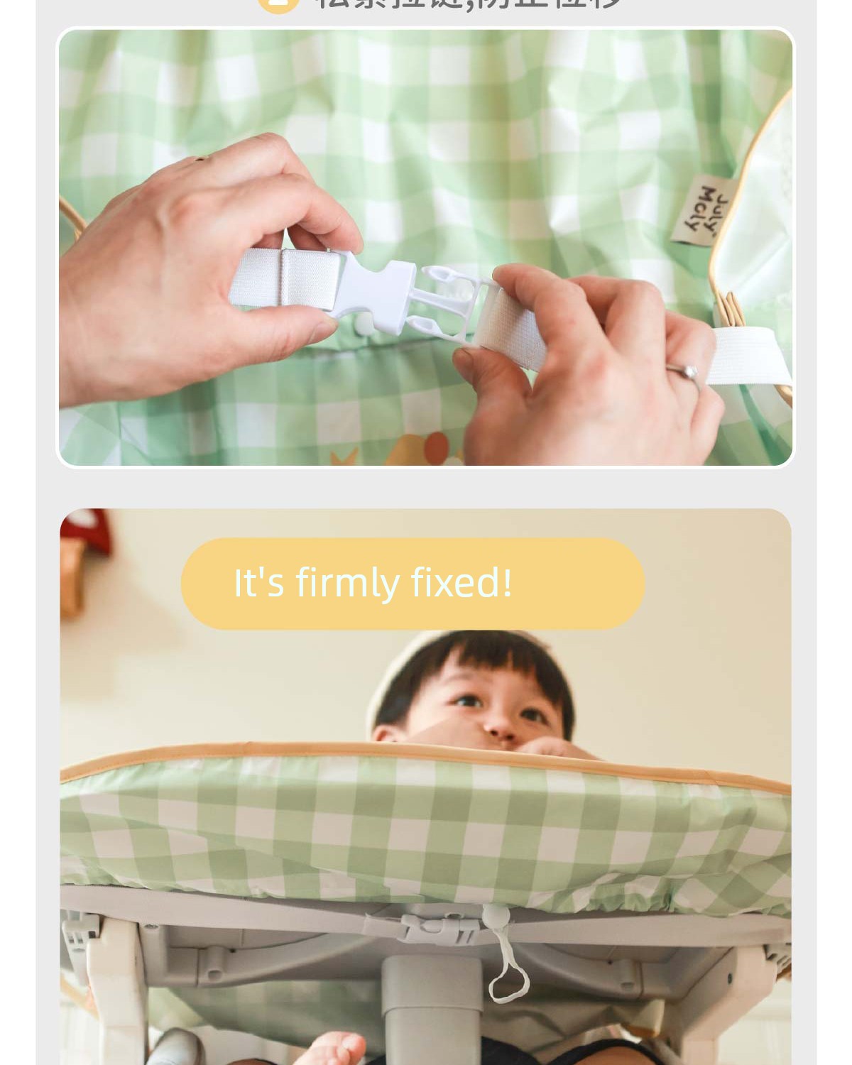 Julymoly All-In-One Dining Chair Cover Baby Feeding Bib Infant Food Bib Waterproof Children's Apron — 13