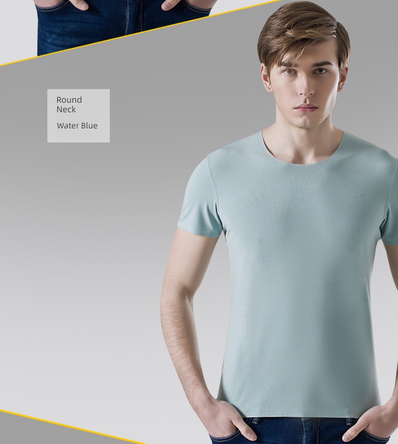 modal  man V-neck Tight fitting Undershirt Short sleeve T-shirt