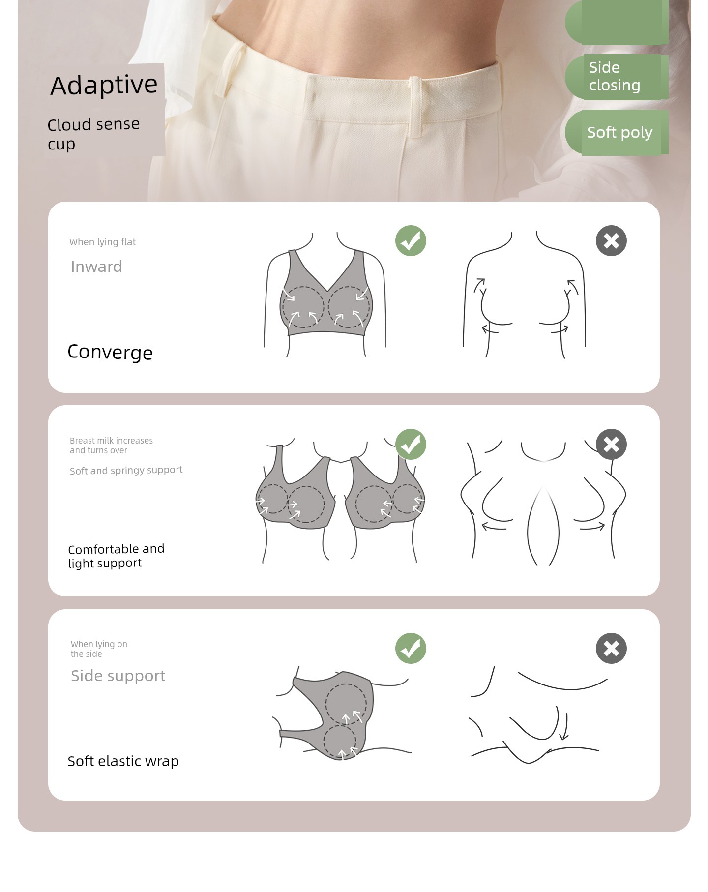 Yatmao Tianzhu Sleep Nursing Bra for Pregnancy and Postpartum, Front-Opening Vest-Style Maternity Bra for Women — 17