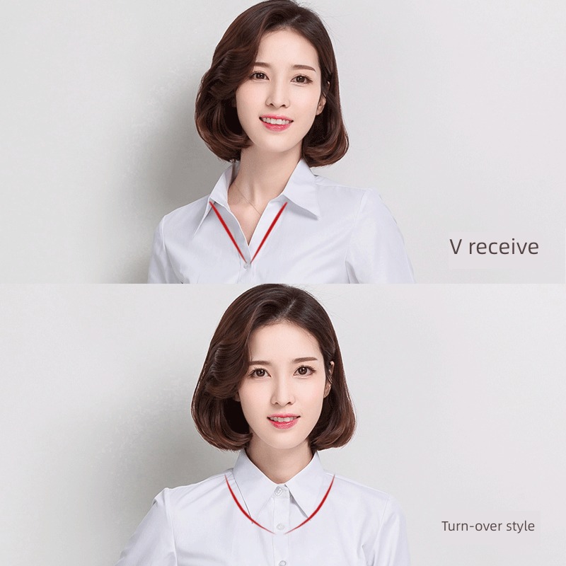 ma'am Long sleeve occupation suit Inner lap jacket white shirt