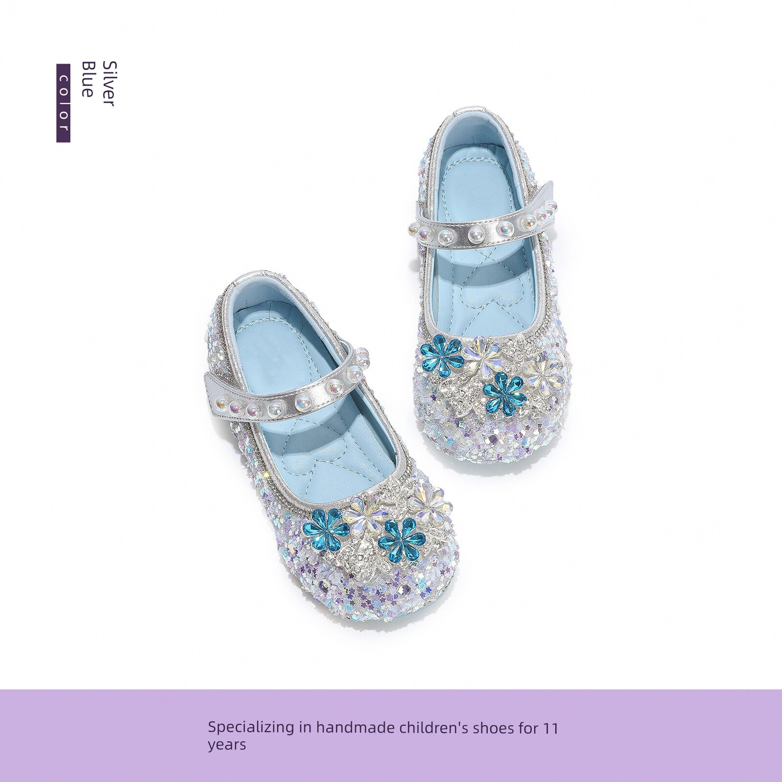 Girls' Crystal Princess Shoes 2026 New Leather Shoes Kidsren's Crystal Shoes Soft Sole Baby Girl Shoes Shiny Summer and Autumn — 2