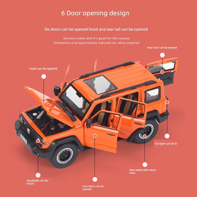 Car Model Tank 300 Jeep 1 24 Simulation Alloy Car Model Ornaments Collection Boy Toy Car Gifts