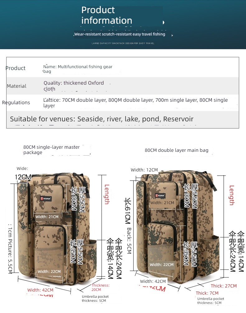 camouflage both shoulders Fishing rod thickening Bait Fishing chair bag