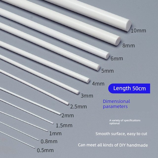 ABS round tube round rod plastic tube DIY handmade sand tray building model three-dimensional composition material rod solid tube set