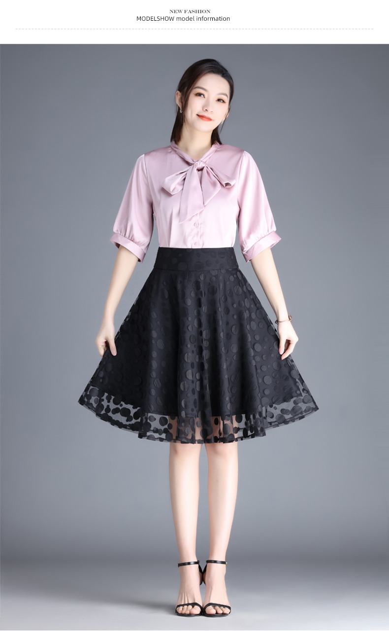 Gauze 2022 autumn Medium and long term Umbrella skirt Lace