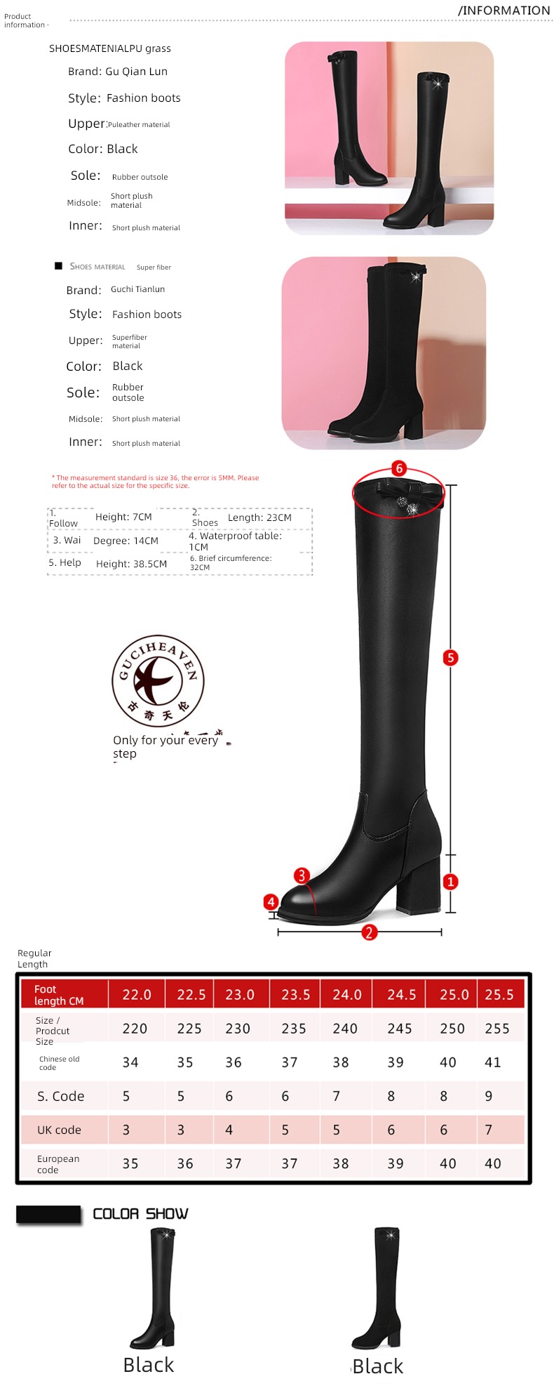 Below the knee elastic force Autumn and winter Plush high-heeled Boots