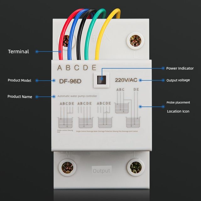 Guide rail level water level controller DF-96D water tower water tank water pump intelligent power control automatic water pump switch