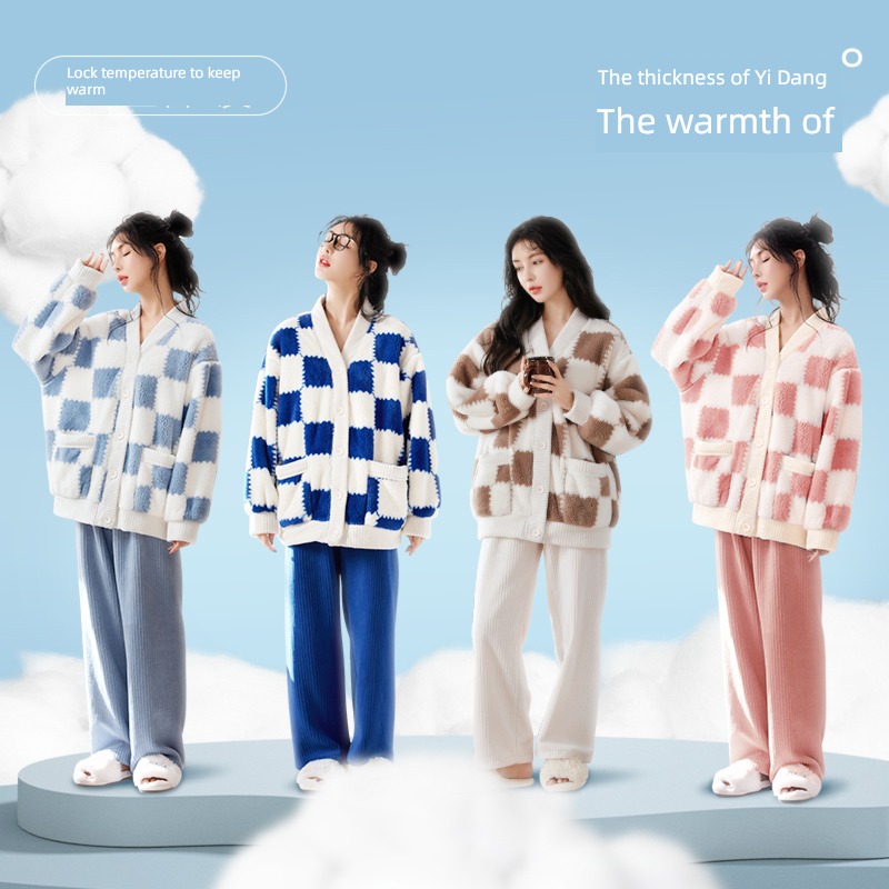 Palace Butterfly female keep warm suit Flannel leisure time pajamas